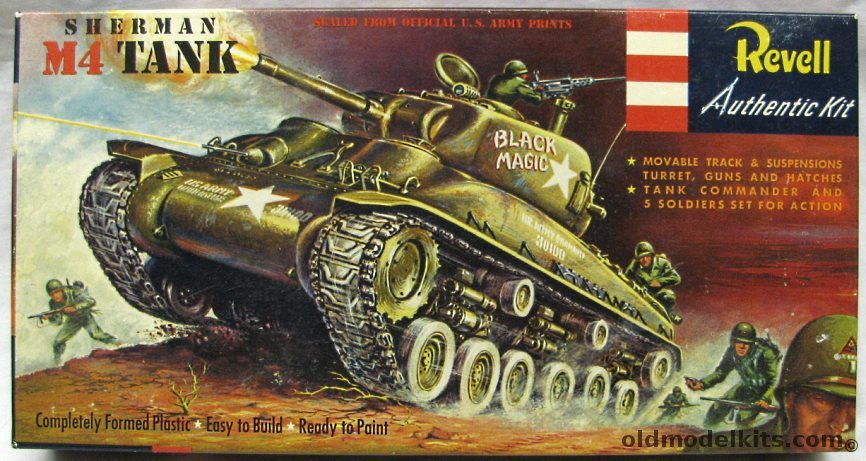 Revell 1/40 Sherman M4 'Black Magic' Tank 'S' Issue (M-4), H522-149 plastic model kit